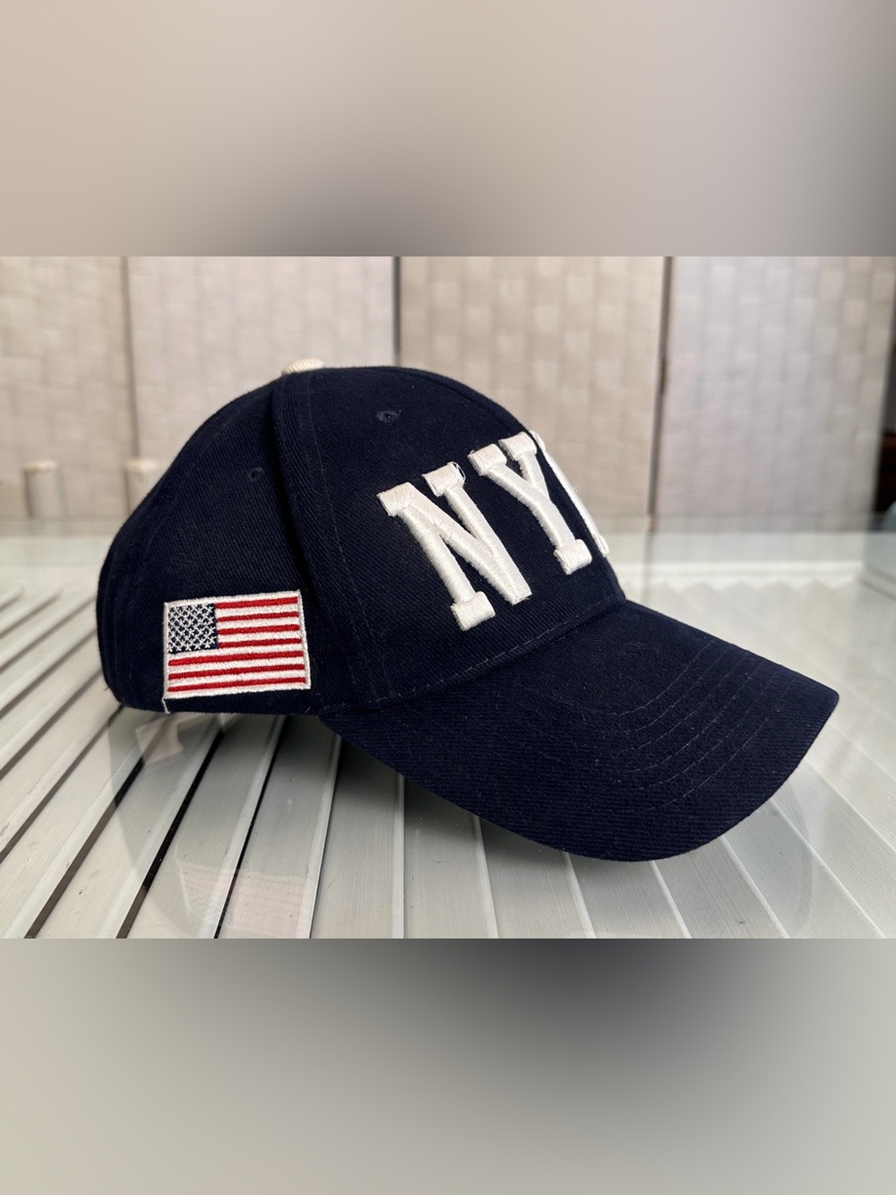 The Colosseum NYPD "God Bless America" Navy Adjustable Cap w/ “37” Pin
